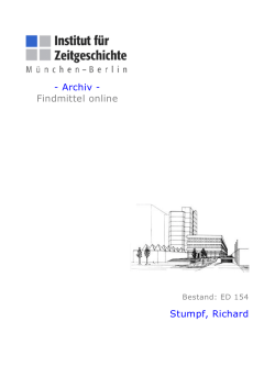 Archiv - Findmittel online Stumpf, Richard