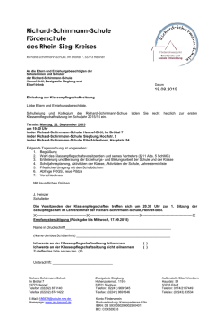 Einladung zur Klassenpflegschaftssitzung - Richard