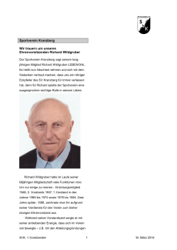 Langjähriger Ehrenvorstand Richard Wildgruber