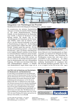 Integration von Fl&uuml;chtlingen hat Priorit&auml;t