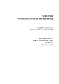 Qualität therapeutischer Beziehung