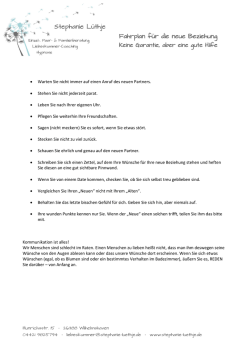 Fahrplan für die neue Beziehung