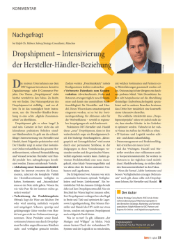 Dropshipment - Intensivierung der Hersteller-Haendler