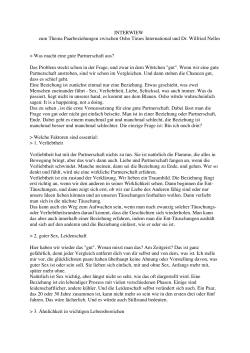 INTERWIEW zum Thema Paarbeziehungen