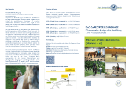 MENSCH-PFERD-BEZIEHUNG (Module 1 – 10) BAD SAAROWER