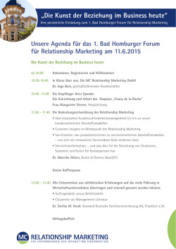 „Die Kunst der Beziehung im Business heute“