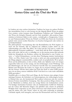 Gottes G&uuml;te und die &Uuml;bel der Welt