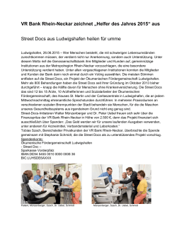 Helfer des Jahres 2015 - &Ouml;kumenische F&ouml;rdergemeinschaft
