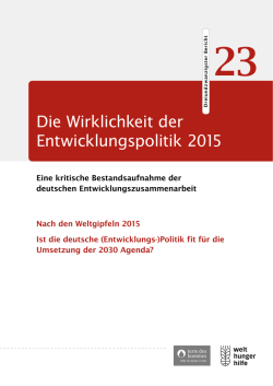 Die Wirklichkeit der Entwicklungspolitik 2015
