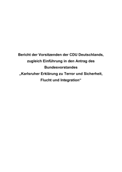Bericht der Vorsitzenden der CDU Deutschlands, zugleich