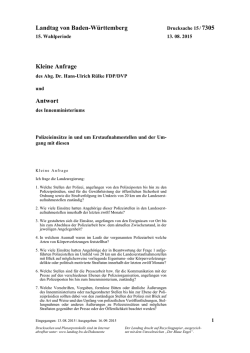 Drucksache 15 / 7305 - Landtag Baden W&uuml;rttemberg