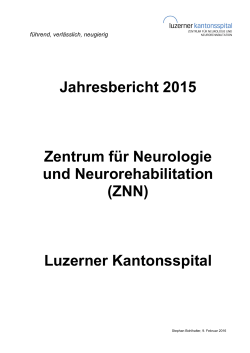 Jahresbericht 2015 - Luzerner Kantonsspital