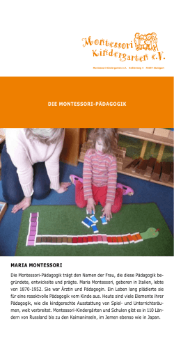 Faltblatt Montessori Kindergarten e.V.