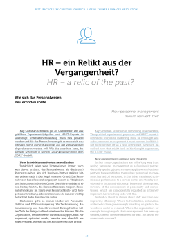 HR &ndash; ein Relikt aus der Vergangenheit?
