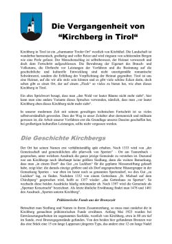 Die Vergangenheit von Kirchberg in Tirol - FF