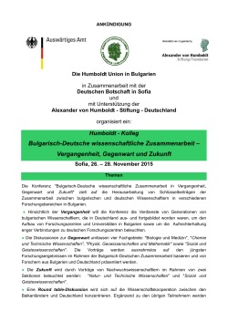 Bulgarisch-Deutsche wissenschaftliche Zusammenarbeit
