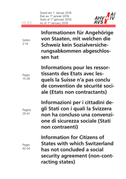 Informationen für Angehörige von Staaten, mit welchen die Schweiz