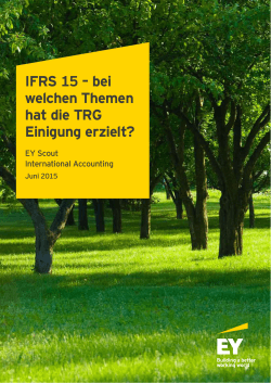 IFRS 15 - bei welchen Themen hat die TRG Einigung erzielt?