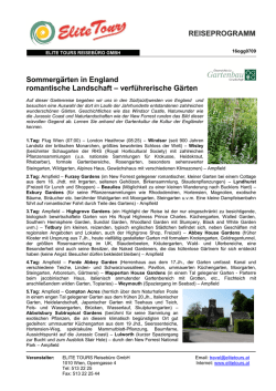 REISEPROGRAMM Sommergärten in England romantische