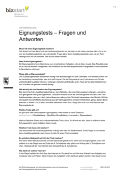 Eignungstests - Fragen und Antworten