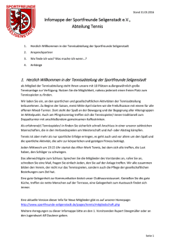 Infomappe der Sportfreunde Seligenstadt e.V., Abteilung Tennis