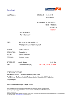 Ich spreche, also wer bin ich?