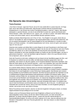 Die Sprache des Unverm&ouml;gens