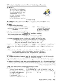 I. Trennbare und nicht trennbare Verben