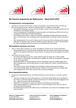 Die falschen Argumente der Befürworter – Stand 22.01.2016