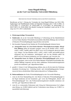 Anna-Magull-Stiftung an der Carl von Ossietzky Universität Oldenburg