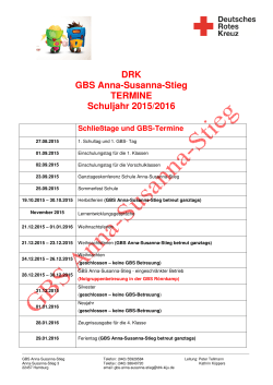 DRK GBS Anna-Susanna-Stieg TERMINE Schuljahr 2015/2016