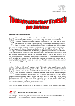 Januar_Tratsch - Therapeutischer Tratsch