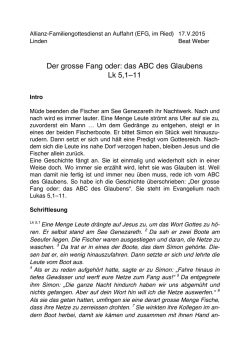 Der grosse Fang oder: das ABC des Glaubens Lk 5,1–11