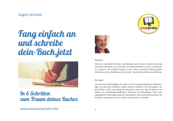 Leseprobe - Fang einfach an und schreibe dein Buch jetzt