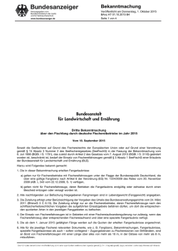 Dritte Bekanntmachung 2015