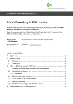 E-Mail-Verwaltung in BOKUonline