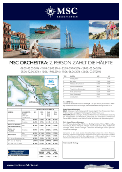 MSC ORCHESTRA: 2. PERSON ZAHLT DIE HÄLFTE