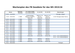 Wochenplan WS 2015/16