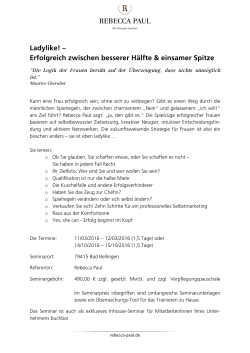 Ladylike! – Erfolgreich zwischen besserer Hälfte & einsamer Spitze