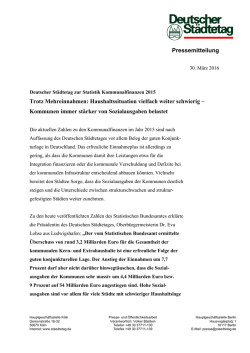 Haushaltssituation vielfach weiter schwierig – Kommunen immer