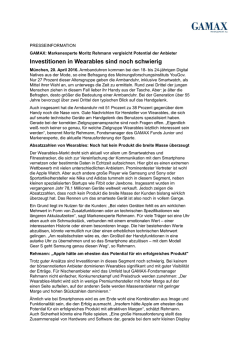Investitionen in Wearables sind noch schwierig - Boerse