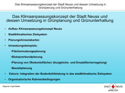 Das Klimaanpassungskonzept der Stadt Neuss und dessen