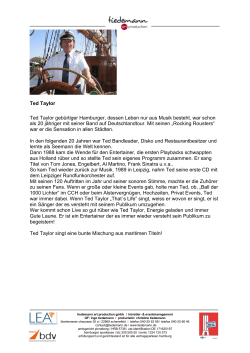 Ted Taylor Ted Taylor gebürtiger Hamburger, dessen Leben nur aus