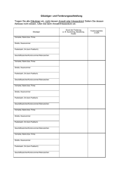Gl&auml;ubiger - Anwalt Privatinsolvenz
