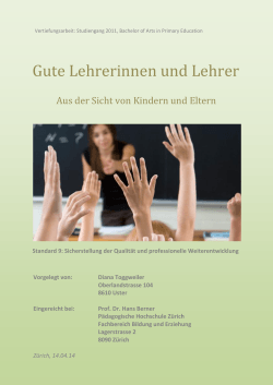 Gute Lehrerinnen und Lehrer - Blogs PH Zürich