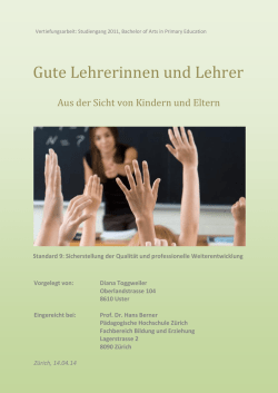 Gute Lehrerinnen und Lehrer - Blogs PH Z&uuml;rich