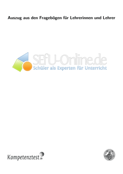 Auszug aus den Fragebögen für Lehrerinnen und Lehrer