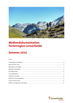 Mediendokumentation Ferienregion Lenzerheide Sommer 2015