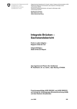 Integrale Br&uuml;cken &ndash; Sachstandsbericht