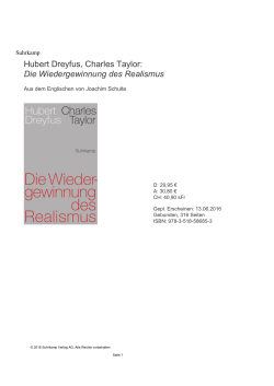 Hubert Dreyfus, Charles Taylor: Die Wiedergewinnung